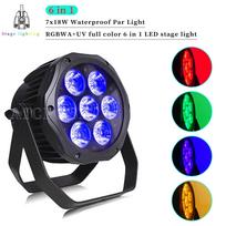 Atsparus vandeniui 7x18W RGBWA UV 6-in-1 LED Par šviestuvas IP65 Lauko scenos šviestuvas DMX valdomas scenos apšvietimas DJ atmosfera Disco šviestuvas juoda