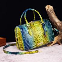New European and American Handheld Underarm Crossbody Travel Retro Women's Bag Brahmin Crocodile Pattern