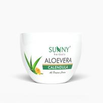 Sunny Herbals Aloevera Calendula Cream 250 gm Pack of 1 | Deep Hydration, Skin Soothing & Natural Face Nourishment