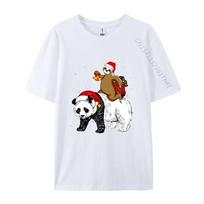 Santa Sloth Riding Panda Lover Funny Tshirts Tees Coupons Funny Tshirt Cotton Boy T Shirt Leisure Luxury T Shirt S