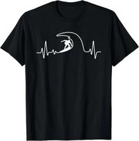 Cool Surfing for Unisex Women Surfer Surfboard Beach Heartbeat TShirt  Unisex Clothing Tops Vintage T Shirt  Camisas S