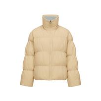 Skechers Basic Sports Series Warm Casual Comfortable Versatile Puffer Jacket Women outerwear Beige P424W069-0280 L
