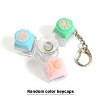 Cat Paw Fidget Spinner Keychain with Led Light Pressable Mechanical Keycap Stress Relief Toy,Anti-Anxiety Sensory Toy for ADHD