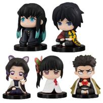 Sale Demon Slayer Figure Toy Anime Kimetsu no Yaiba Q Version Sitting Tanjiro Nidouzi Inosuke Zenizu PVD Figurine Model Doll