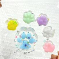5+1 Set Transparent Mini Cat Paw Squishy Toys Glow in The Dark Soft TPR Stress Relief Fidget Toys For Kids Adults Desktop Decor
