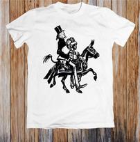 Unisex On A Donkey With A Goat Funny Unisex TShirt Fitness Tee Shirt Cartoon Brand Cotton teeshirt Drop Shipping S