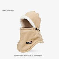 Panamanian Men And Women's Autumn And Winter Neckband Hats With Integrated Windproof And Warm Fitting Balaclava Cold Cap H203 smėlis