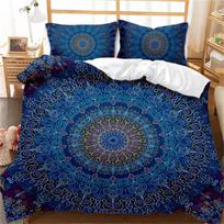 Bohemiškas Mandala antklodės užvalkalų rinkinys Dvivietis Karalienės Karališko dydžio Pilnas dydis, Mėlynas Boho Šik Mikropluošto patalynės rinkinys berniukams, mergaitėms, vaikams ir paaugliams 135x200cm