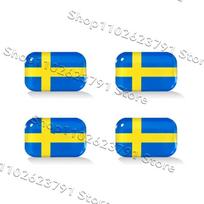 4pcs Creative 3D Epoxy Silicone Sweden Flag Emblem Car Door Handle Decorative Sticker For Volvo XC40 XC60 XC90 V60 V40 S90 S60