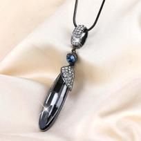 2020 Personalized Crystal Water Drop Versatile Sweater Chain Women'S Simple Long Necklace
