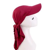 Classic Polyester Spandex Turban Hat Solid Color Sunscreen Sunshade Hats Curved Brim Baseball Cap Outdoor Activities raudona