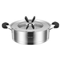 Bernice 24cm No-Coating Stainless Steel Frying Pan with Lid