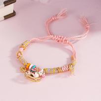 Tichia Enamel Rocking Horse S925 Sterling Silver Women's Hand Rope Jewelry