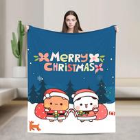 Bubu Dudu Christmas Flannel Blanket Winter  Soft Warm Throw Blanket for Kids Adult Home Decor Graphic Bedspread Sofa Bed Cover 75x90cm