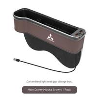 For Mitsubishi Outlander Pajero Asx Lancer EX Evolution X Ralliart Car USB Charging Colour Light Seat Storage Case Seat Gap Box
