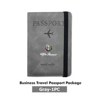 Car RFID Passport Clip Pocket PU Leather Passport Wallet Holder For Alfa Romeo Giulia 147 Mito 156 159 166 GT Stelvio Brera