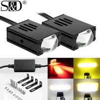 2Pcs Car Grile LED Light Pods Car Front Headlight 100W Motorcycle ATV UTV Projector Lens Car Fog Offroad 40000LM with Fan 12V-36V