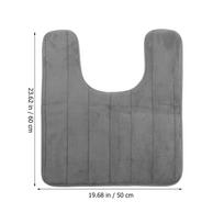 40x60cm High Density Memory Foam Toilet Seat Mat U Shape Non-Slip Floor Rug for Bathroom Comfortable Dark Grey