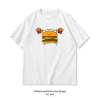 Burger Lifting Fries Funny Food Snatch Squat Barbell Weight tshirt Women Unisex Casual cotton printed t shirts boyfriend S