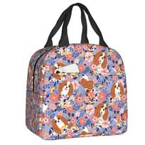 Cavalier King Charles Spaniel Insulated Lunch Tote Bag for Women Dog Lovers Portable Thermal Cooler Food Lunch Box School 22x20x13cm