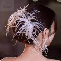 GSTORE Stage Performance Hairpins Feather Accent Pins Party Hairpins Wedding Hair Ornaments Feather Hairpins