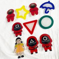 Squid Game Hairpin 10-Piece Set Hairpins Claw Clips Set of 10 hair ties