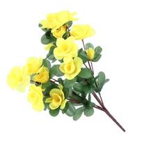 Azalea Artificial Flowers Bouquet Vibrant Fake Rhododendron for Stylish Indoor Tabletop Wedding Party Center Home Decoration geltona