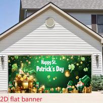 2D St. Patrick's Day Photography Backdrop with Leprechauns, Pot of Gold and Shamrocks 47.2x31.5inch/120*80cm