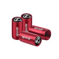4Pcs Car Logo Tire Valve Cap Wheel Air Stems Cover Accessories For Lexus LS LC IS350 ES300 GS350 CT200h GX460 LX570 RX500h NX300 raudona