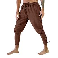Summer Men's Medieval Stage Performance Casual Ankle Strap Pants M ruda