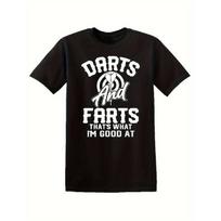 Men'S Funny for dart Lover T-Shirt -   for darts & Farts That'S What I'm Good At  Saying - Soft Breathable Crew Neck Tee - Birthday Gift for Dart S juoda