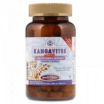 Solgar Kangavitės, visapusiška multivitaminų ir mineralų formulė vaikams, uogų skonis, 120 kramtomųjų tablečių