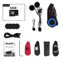 Maxto M3 Bluetooth Motorcycle Helmet Intercom BT WIFI Recorer Group 6 Riders Interphone 1080P DVR Dash Camera Fit V8 V6 BTS3 +64G SD Gift
