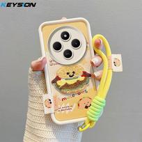 KEYSION Animacinis mielas pliušinis siuvinėtas dėklas Redmi 14C telefonui su dirželiu Minkštas silikoninis smūgiams atsparus telefono dėklas Xiaomi POCO C75 telefonui for Redmi 14C