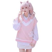 Project Sekai Mizuki Akatsukiyama Cosplay Uniforma Anime Žaidimas Spurgos ir Pergalės Ženklas [Pieniškas Laikas] rožinė