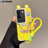KEYSION Mielas animacinis dėklas VIVO V29 5G su virvele, minkštas silikonas + PC, smūgiams atsparus telefono galinis dangtelis VIVO V29 5G for VIVO V29 5G