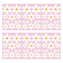 6 Sheets Flower Window Clings Cute Spring Wildflower PVC Decals Static Floral Glass Sticker for Home Office School Room Decor Chrysanthemum