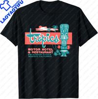 Tropics Motor Hotel  Hawaiian Style  Tiki Bar  50s Style TShirt  Unisex Clothing  Graphic T Shirts  Ropa Hombre S