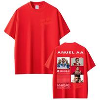 Rapper Anuel AA Rhlm 2 Real Hasta La Muerte T Shirts Unisexs Clothing Cotton Short Sleeve Tshirts Fashion Vintage Hip Hop T Shirt S