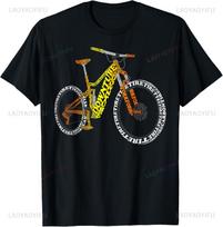 Bicycle Anatomy Mountain Bike MTB Parts Funny Biker Rider TShirt Small Print Original Design Gifts T Shirts Ropa Hombre S