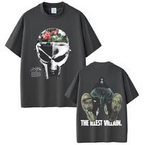 Rapper Mf Doom Madvillainy The Illest Villains Album Double Sided Print Tshirts Mens Women Hip Hop Fashion Pop Music T Shirts S
