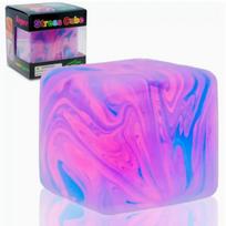 Squishy Stress Relief Cube Fidget Toy, Soft Ice Sugar Style Stress Balls For Relaxing Pressure Release For Kids And Adults violetinė