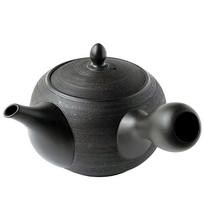 Tokoname Black Clay Teapot 560ml with Ceramic Mesh Strainer - Made in Japan juoda