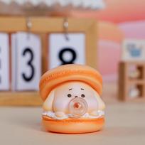 Creative Spit Bubble Burger Squishy Toy Cute Macaron Cartoon Stress Relief for Adults Office Desktop Ornaments Children Gift oranžinė