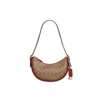 Coach Luna 27 Classic Monogram Print Zipper Closure Inside Snap Pocket Leather Tote Shoulder Bag Large Women Bags Brown CC440-B4NQ4 Basic Set (Bag+Dust Bag)