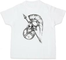 Spartan Warrior Shield Spear Helmet Printed T Shirt New 100 Cotton Short Sleeve ONeck Tshirt Casual Unisexs Top S