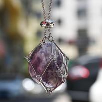 Silver/Gold Color Crystal Holder Cage Necklace Crystal Net Metal Necklace Stone Holder Necklace Chain Necklaces Jewelry Gift ametistas