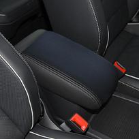 For Volkswagen VW Tiguan 2017 2018     MK2 Microfiber Leather Car Armrest Box Protector Cover Car Accessories Black-thread