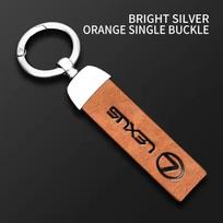 For Lexus LS LC RZ IS350 ES300 GS350 CT200h GX460 LX570 RX500h  Car Fine Leather Keychain Ring Emblem Key Chain Accessories