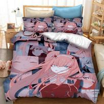 DARLING In The FRANXX Zero Two 02 Bedding Set Boys Girls Twin Queen Size Duvet Cover Pillowcase Bed Kids Adult 135cm*200cm